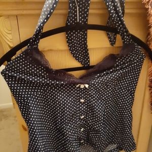 Polkadot Halter Crop Top